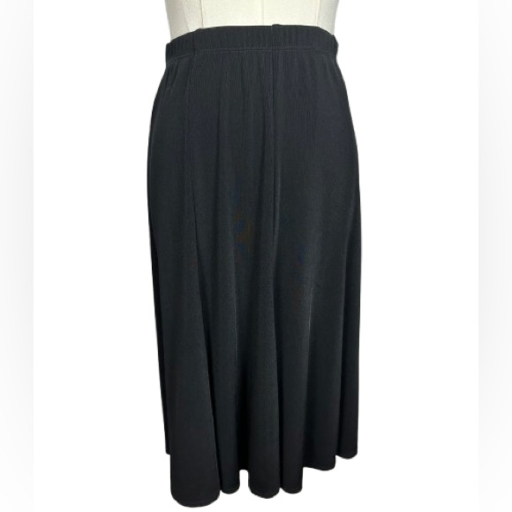 Additions by Chico's Black Maxi A Line Skirt with Elastic Waist Size 0